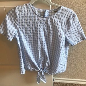 Madewell Babyblue/White Gingham Top